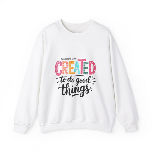Inspirational Crewneck Sweatshirt, Motivational Gift, Ephesians 2:10, Cozy Apparel, Comfort Wear, Faith-based Fashion