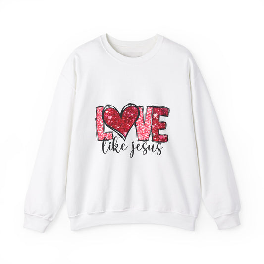 Love Like Jesus Crewneck Sweatshirt, Faithful Christians Gift, Cozy Christian Apparel, Inspirational Sweatshirt, Religious Gifts