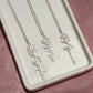 Personalized Vertical Name Necklace with Rose Design – Elegant Custom Jewelry Gift for Women