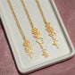 Personalized Vertical Name Necklace with Rose Design – Elegant Custom Jewelry Gift for Women