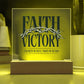 Faith Victory Acrylic Square Plaque – Strength in Faith, Power in Victory