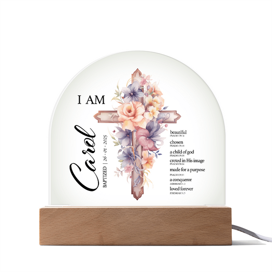 Baptism Night Light For Baby, Baby Gift Personalized, Baptism Gift, Dedicated Gift, Nursery Decor, Kids Beside Night Lamp, New Baby Gift