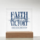Faith Victory Acrylic Square Plaque – Strength in Faith, Power in Victory