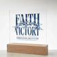 Faith Victory Acrylic Square Plaque – Strength in Faith, Power in Victory