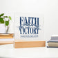 Faith Victory Acrylic Square Plaque – Strength in Faith, Power in Victory