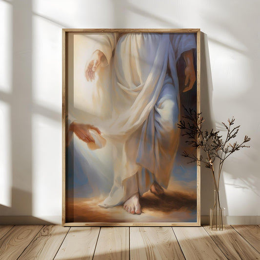 Christ heals a sick woman, Touching the hem of Jesus