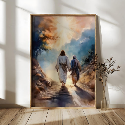 The Road to Emmaus Christian Wall Art – Journey of Companionship & Divine Revelation