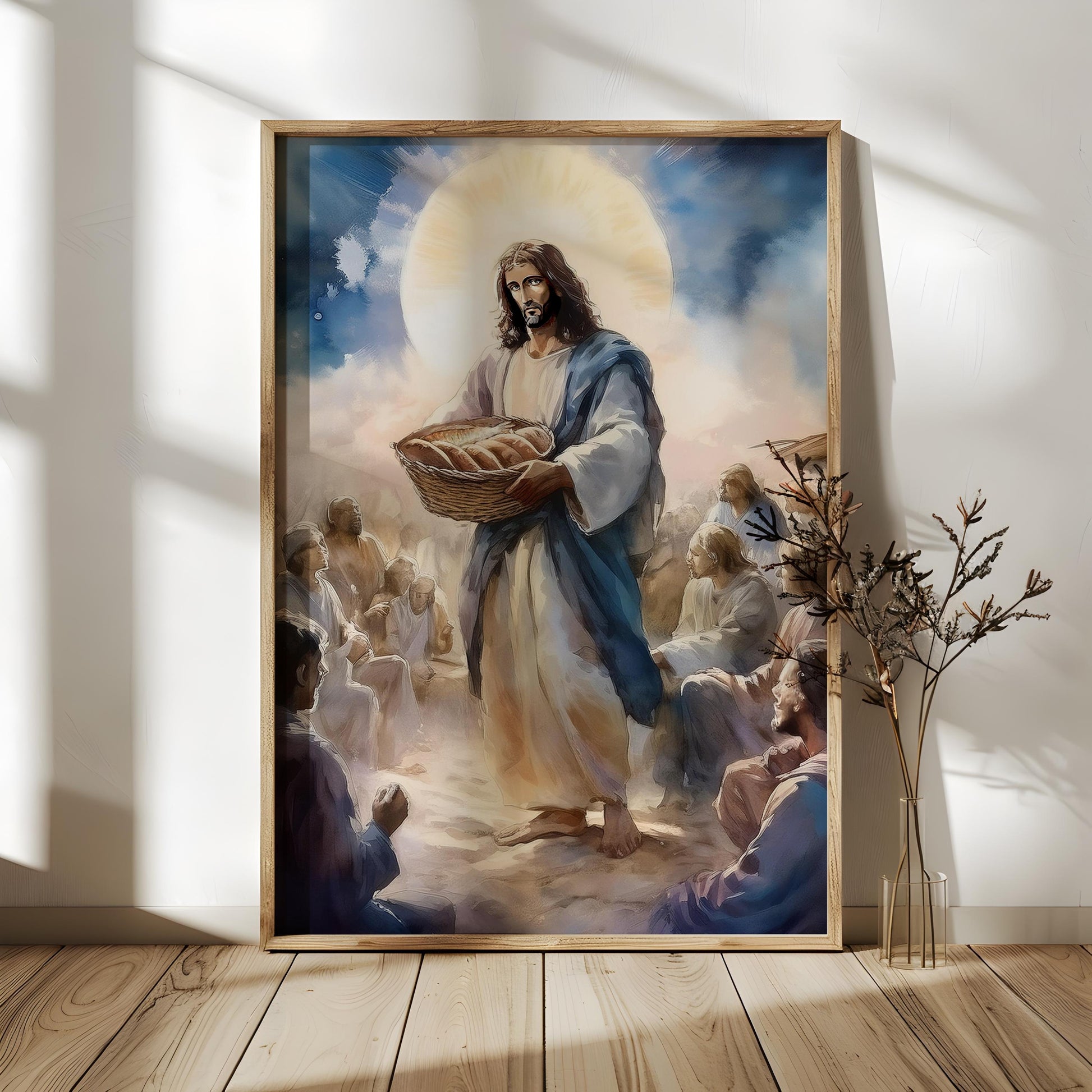 Feeding of the 5,000 Christian Wall Art – Jesus Miracle of Provision
